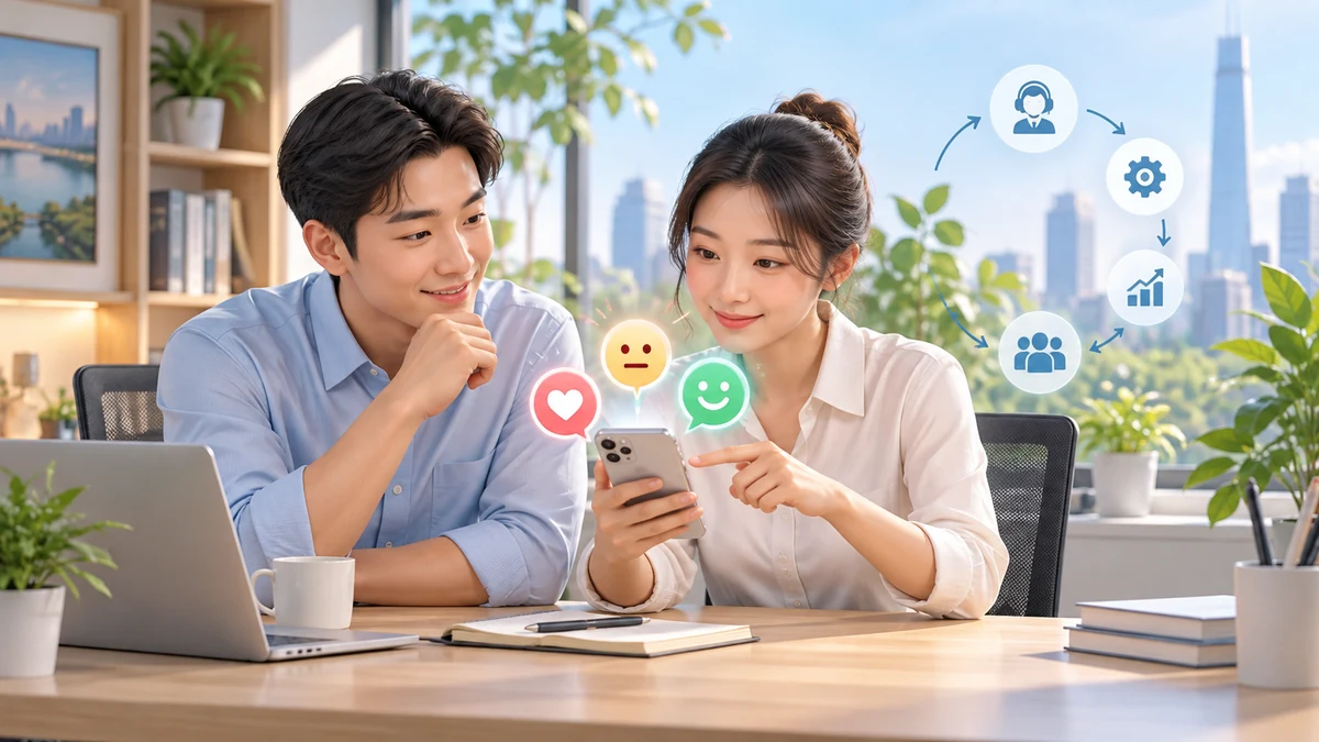 Nhân viên SME cùng xem phản hồi hài lòng của khách hàng qua Zalo