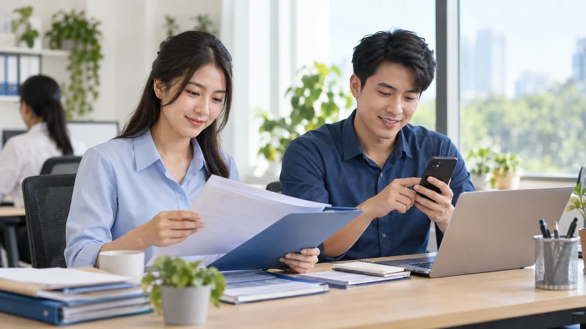Nhân viên SME phối hợp theo dõi hồ sơ khách hàng và nhắn tin qua Zalo