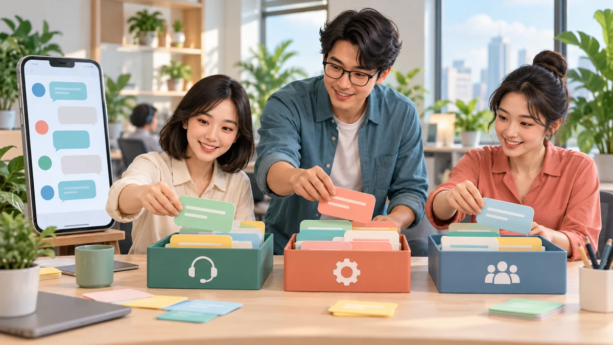 Minh họa đội ngũ phân loại yêu cầu khách hàng qua Zalo