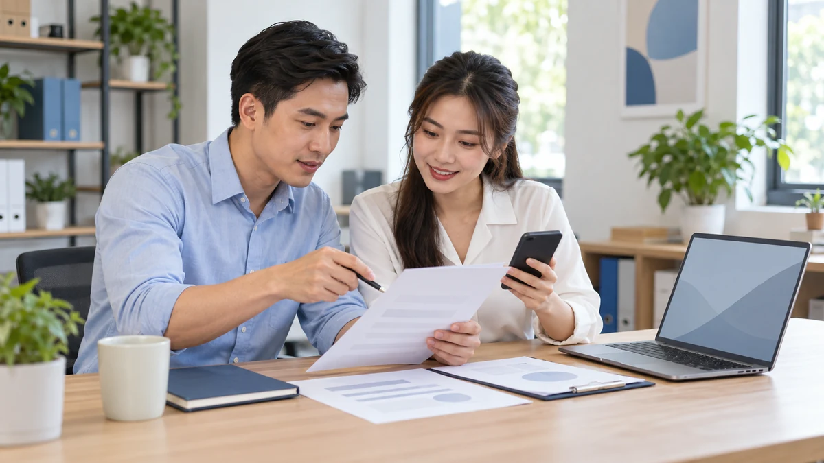 Nhân viên SME cùng rà soát báo giá trước khi gửi khách qua Zalo