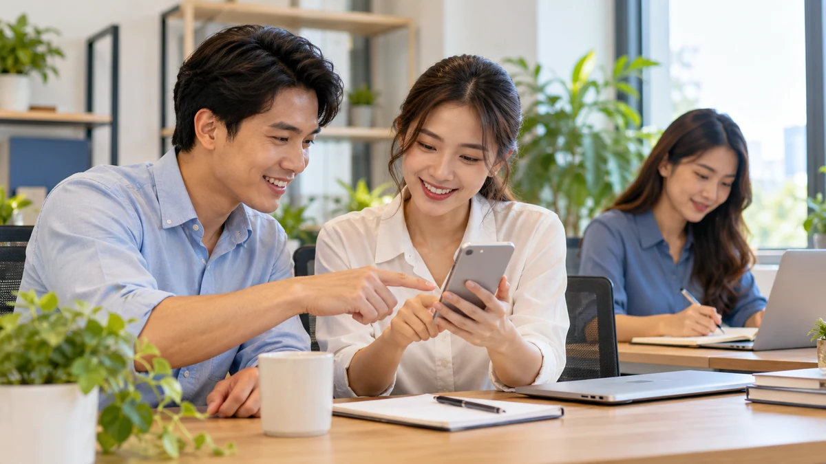 Nhân viên SME cùng trao đổi về một khách hàng được giới thiệu qua Zalo