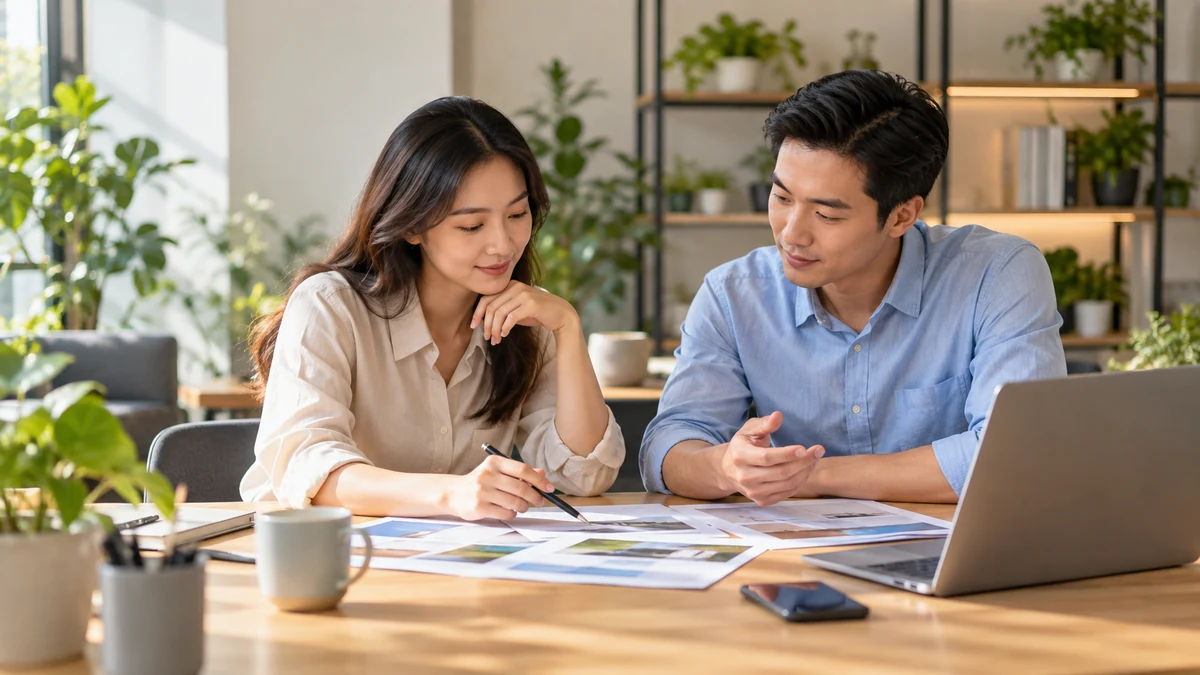 Hai nhân viên SME cùng trao đổi để tư vấn khách đang so sánh giải pháp qua Zalo